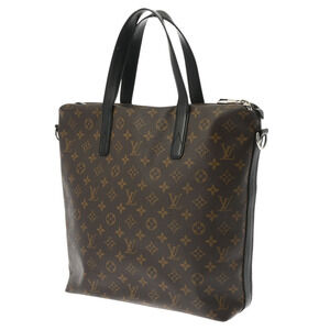 Louis Vuitton Brown Tote Monogram Macassar Davis Canvas Bag Black